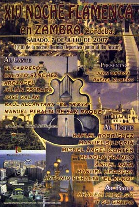 Cartel anunciador de la XIV Noche Flamenca de Zambra (pinchar para ampliar)  